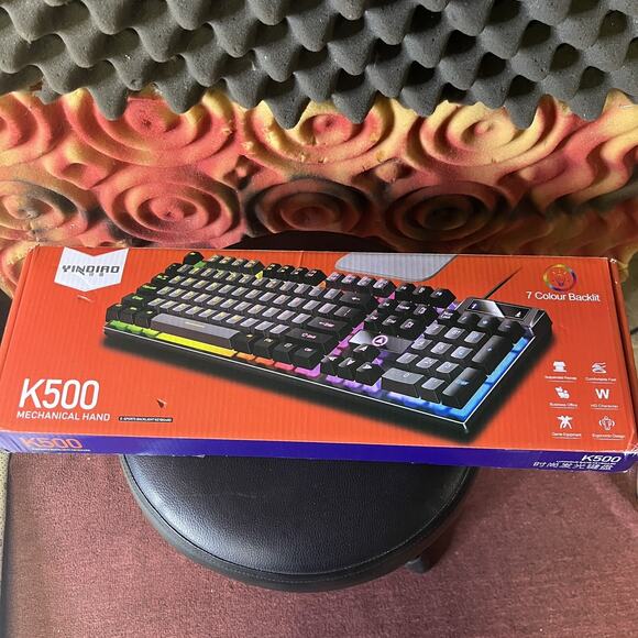 MageGee GT838 - Gaming Keyboard Pink and White Breast Cancer Computer - Picture 2 of 3